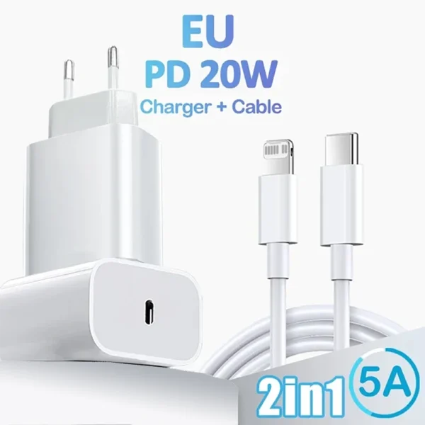Carregador Rápido 20W PD Type-C | Compatível com iPhone 14, 13, 12, 11 Pro Max, XR, 8 Plus | Acessório para Celular - Imagem 6