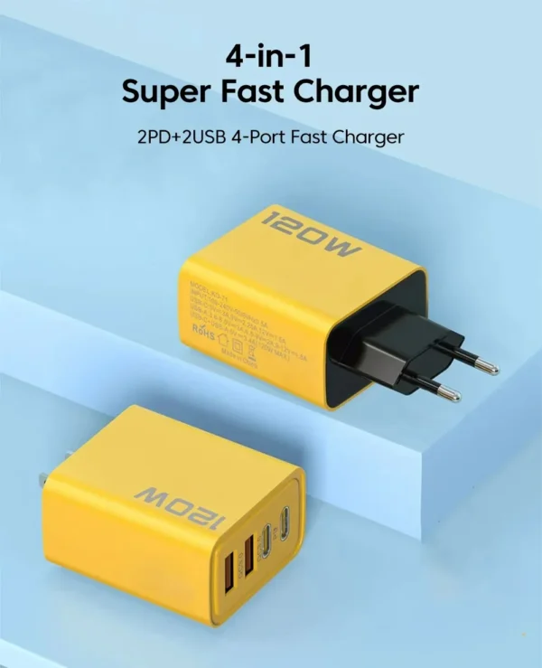 Carregador Rápido 120W PD Type-C | Quick Charge 3.0 USB para iPhone, Samsung, Xiaomi e Outros - Imagem 10