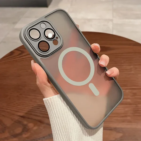 Magnetic Luxury Matte Translucent Armor Shockproof Case For iPhone 16 15 14 13 12 11 Pro Max For Magsafe Wireless Charge Cover - Imagem 19