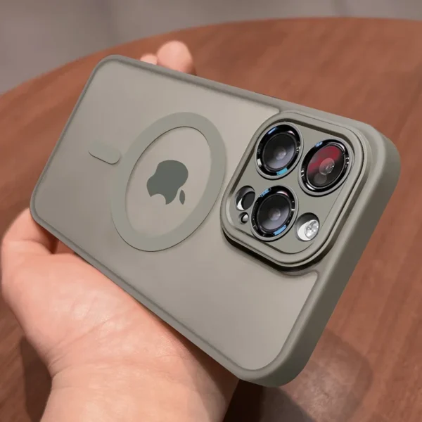 Magnetic Luxury Matte Translucent Armor Shockproof Case For iPhone 16 15 14 13 12 11 Pro Max For Magsafe Wireless Charge Cover - Imagem 8