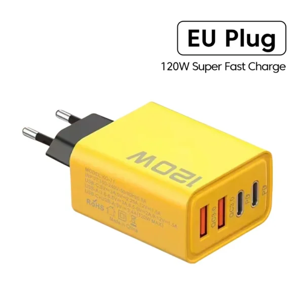 Carregador Rápido 120W PD Type-C | Quick Charge 3.0 USB para iPhone, Samsung, Xiaomi e Outros - Imagem 7