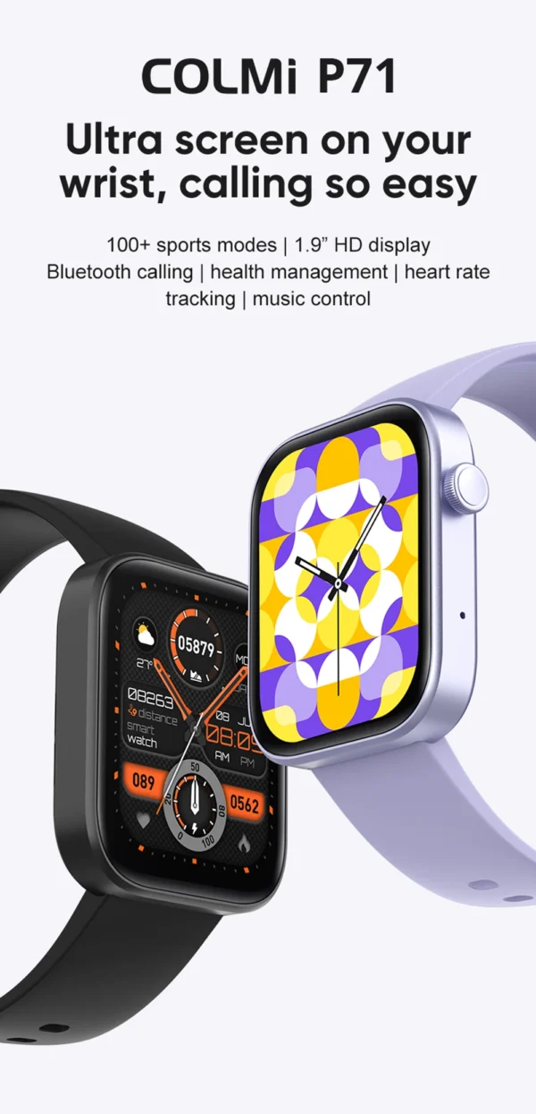 COLMI P71 Smartwatch | Chamadas por Voz, Monitoramento de Saúde, IP68 e Assistente de Voz - Imagem 11