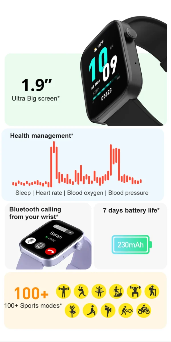 COLMI P71 Smartwatch | Chamadas por Voz, Monitoramento de Saúde, IP68 e Assistente de Voz - Imagem 12