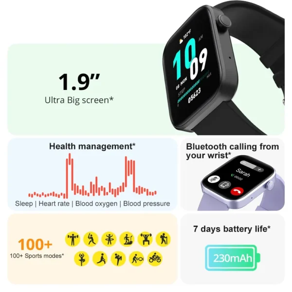 COLMI P71 Smartwatch | Chamadas por Voz, Monitoramento de Saúde, IP68 e Assistente de Voz - Imagem 2