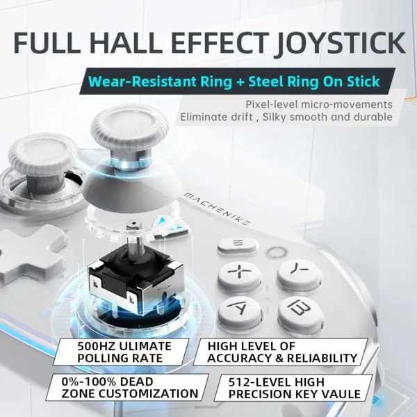 Controle sem fio para jogos Machenike Gamepad G5 Pro Elite Hall Trigger Joystick com botões mecânicos e táteis para Switch PC Android iOS - Imagem 3