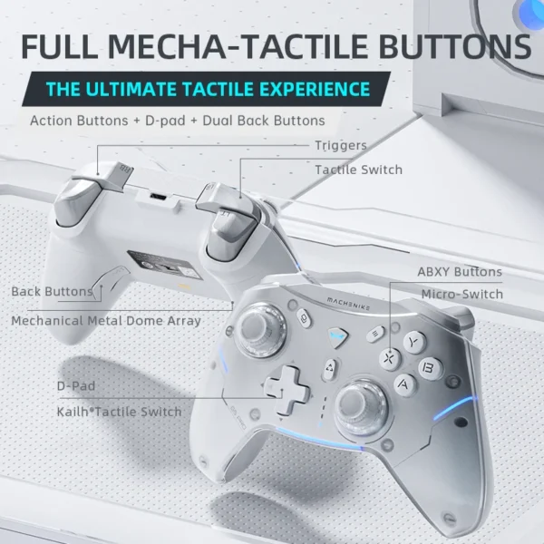 Controle sem fio para jogos Machenike Gamepad G5 Pro Elite Hall Trigger Joystick com botões mecânicos e táteis para Switch PC Android iOS - Imagem 5