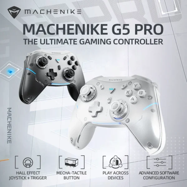 Controle sem fio para jogos Machenike Gamepad G5 Pro Elite Hall Trigger Joystick com botões mecânicos e táteis para Switch PC Android iOS