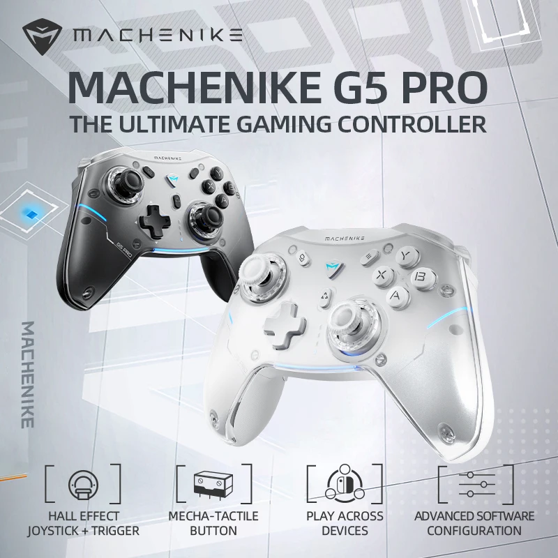 Controle sem fio para jogos Machenike Gamepad G5 Pro Elite Hall Trigger Joystick com botões mecânicos e táteis para Switch PC Android iOS